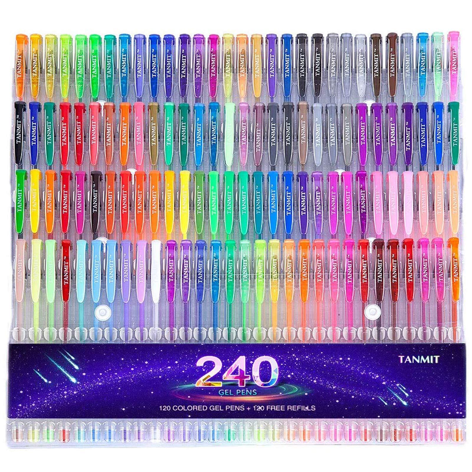 Pens,Pens Set, 120 Colored Pen plus 120 Refills for Adults Coloring Books, Dr...-image