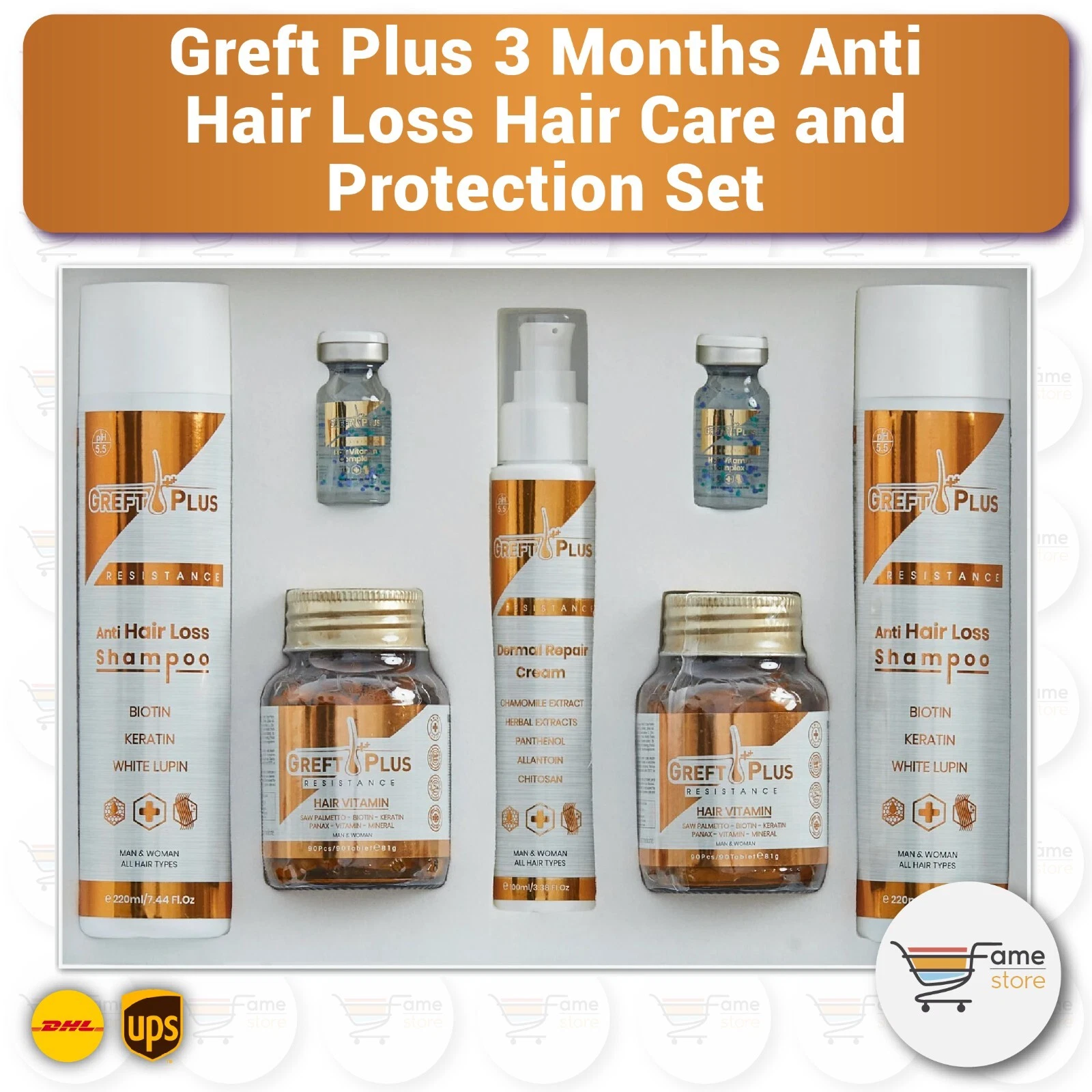 Greft Plus 3 Months Anti-Hair Loss, After Hair Transplant Complete Hair Care Set
