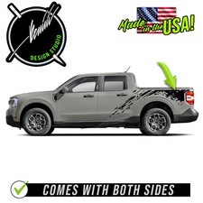 Bedside Raptor Mud Splash Side Racing Stripes Decals - Fits 2022 Ford Maverick