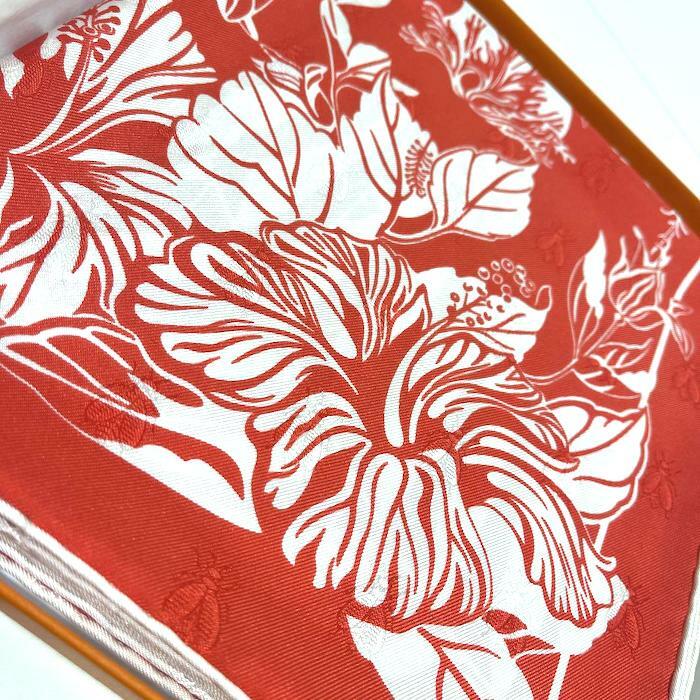 Hermes Scarf Carre 90 Stole Flamingo Party Tattoo Red Animal