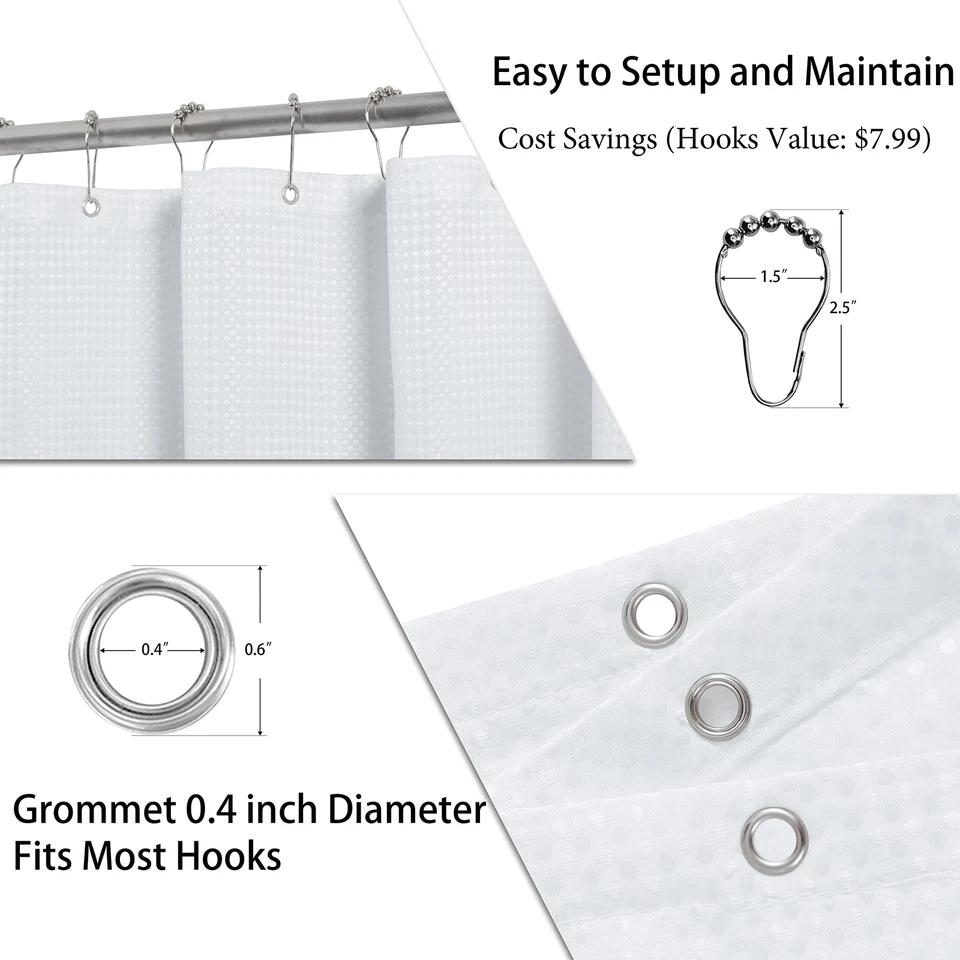 Shower Curtain, Cloth Ombre Black Shower Curtain - Image 4 of 4