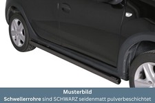 Schwellerrohre SCHWARZ ohne Tritt für Dacia Sandero Stepway 2013-2020 Edelstahl 