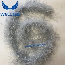 15-18cm, 2yards, 3 layers with silver ostrich feather BOA, clothing/carnival