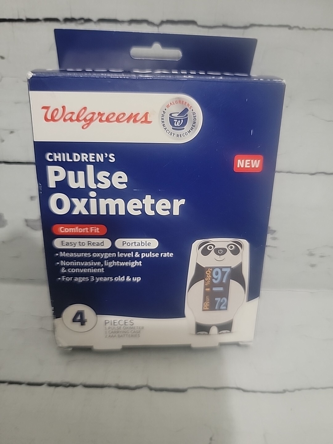 Walgreens Kids Panda Finger Pulse Oximeter SpO2 Pulse Rate Blood Oxygen ...