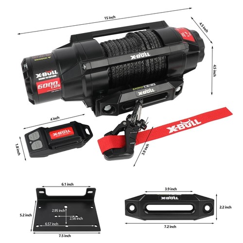 X-BULL 12V Electric Winch 3000lbs 4500lbs 14500lb Synthetic Rope ATV Boat 4WD - Picture 80 of 103
