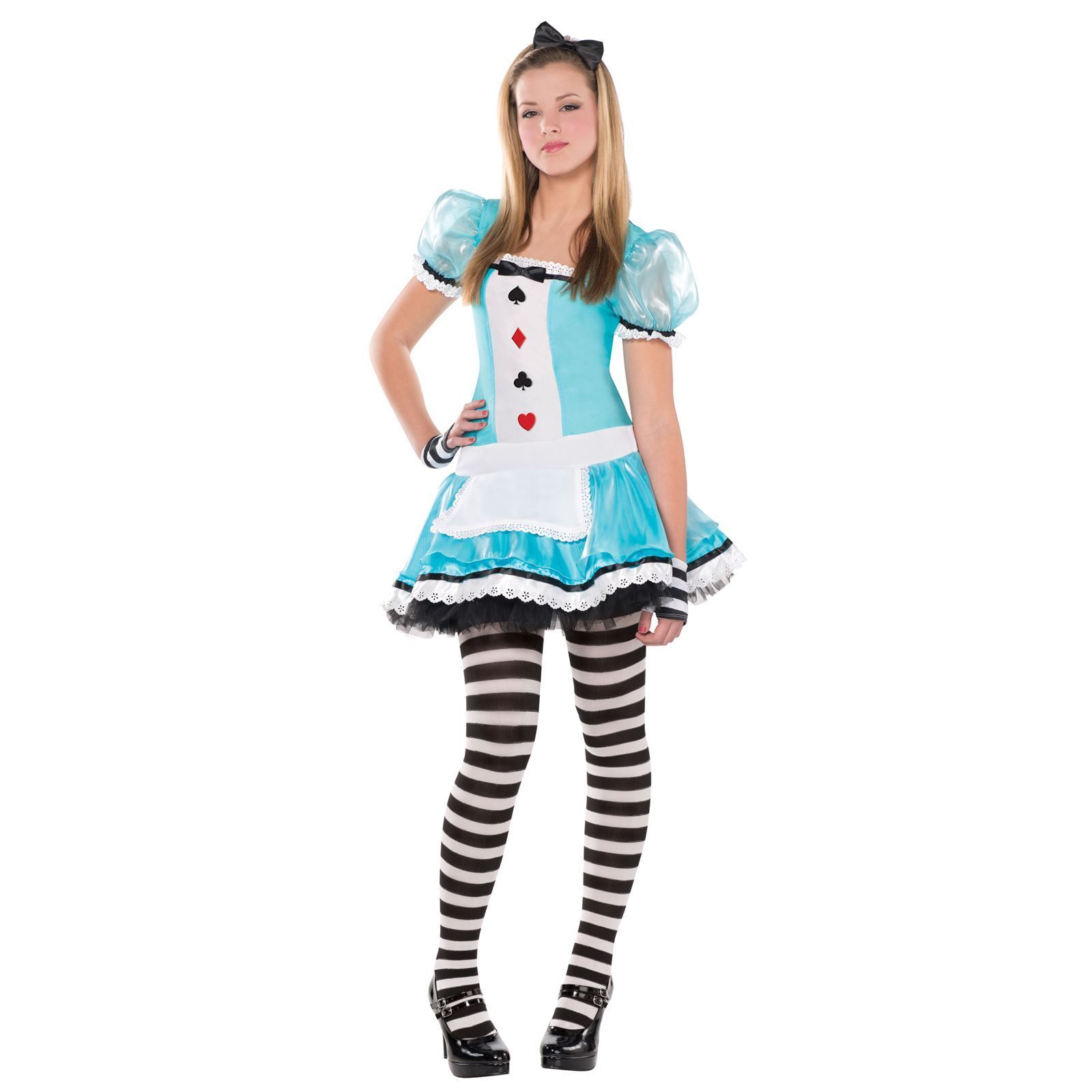 Alice in Wonderland Costume Queen Hearts Mad Hatter Fancy Dress