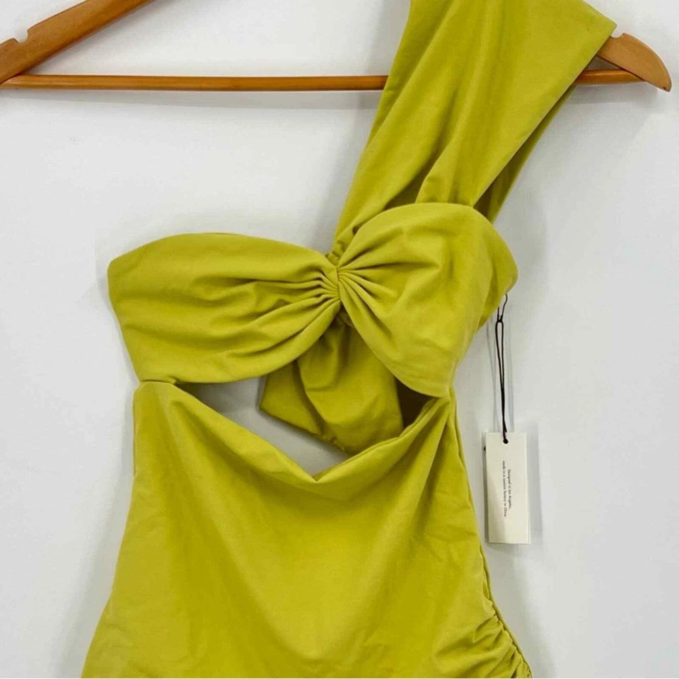 MARYSIA VENICE MAILLOT EN HELECHO XXS NUEVO CON ETIQUETAS UN HOMBRO VERDE/AMARILLO NADAR Foto 4 de 4