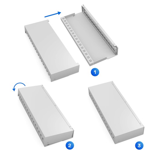 Patchpanel für Keystone Module 4 | 6 | 8 | 12 | 16-Port grau/schwarz Aufputz - Afbeelding 44 van 95