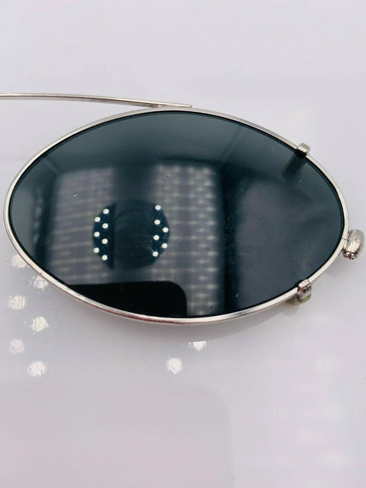 Gafas de sol vintage Vogue 3244 de metal plateado ovaladas con clip marcos Italia Foto 4 de 4