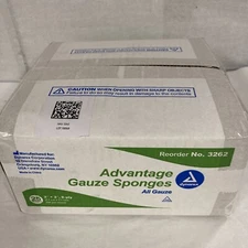 Dynarex #3262, Advantage Gauze Sponge, 2"x2", 8 ply, 200/pack, Case of 25 packs