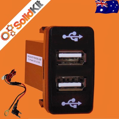 Hilux Dual USB Charger for Toyota OEM Switch Prado 120 LC100 FJ Cruiser