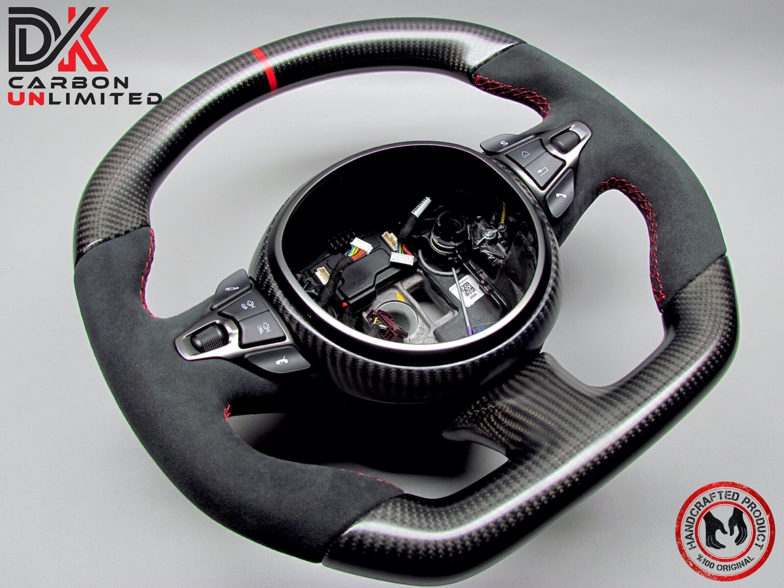 Aston Martin DB11 DBS Vantage Red Ring Alcantara Matte Carbon Steering Wheel v1