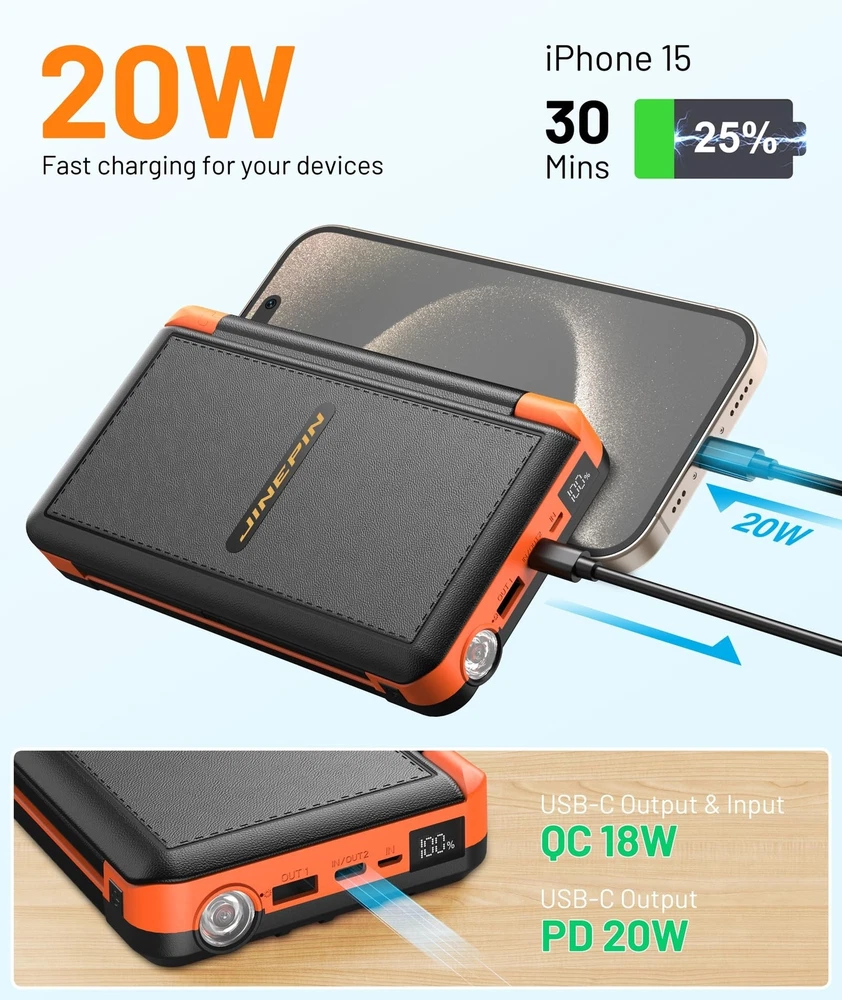 Power Bank Solar Charger 46800mAh Built in 4 Cables 3 Foldable Solar Panels, ... Power Bank Solar Charger 46800mAh Built in 4 Cables 3 Foldable Solar Panels, ...
