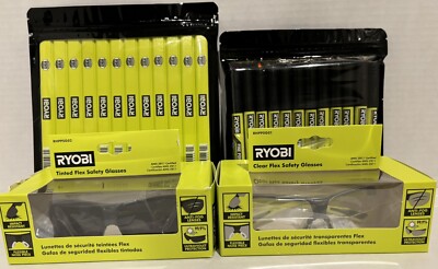 RYOBI Pack, 12 Markers, 12 Pencils & 1-Tinted & 1-Clear Pair Of Saftey Glasses