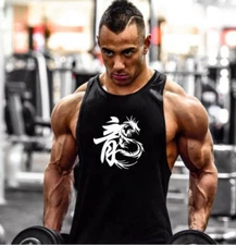 Workout Top For Men Gym Tank Fitness Shirt Singlet Bodybuilding Sleeveless Vest