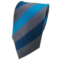Tigertie Seidenkrawatte TüRkis Ozeanblau Anthrazit Gestreift - Krawatte Seide