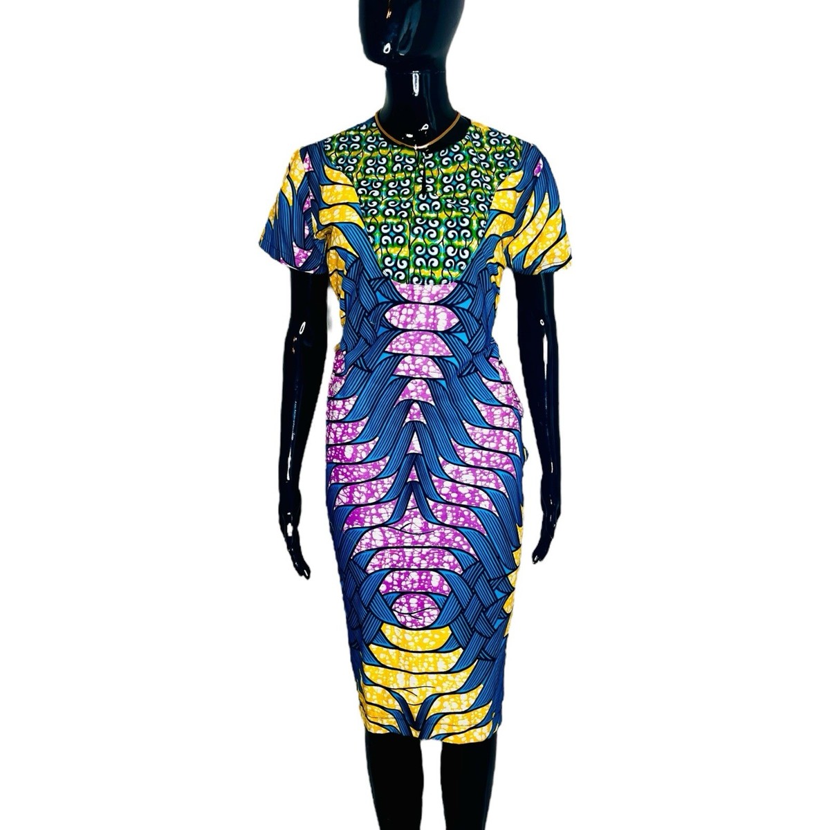 Multicolor Women African Print/ Ankara Fitted Bright Dress  | eBay