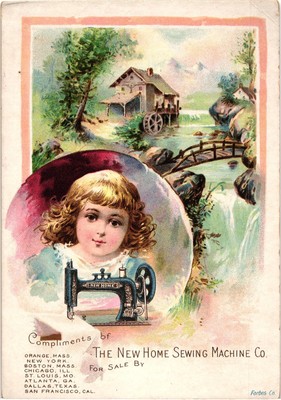 Cortland NY M. L. Decker New Home Sewing Machine Victorian Trade Card