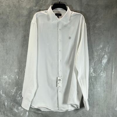 ALFANI Men's White Slim-Fit 4-Way Stretch Solid Dress Shirt SZ XL(17/17.5  36-37) | eBay