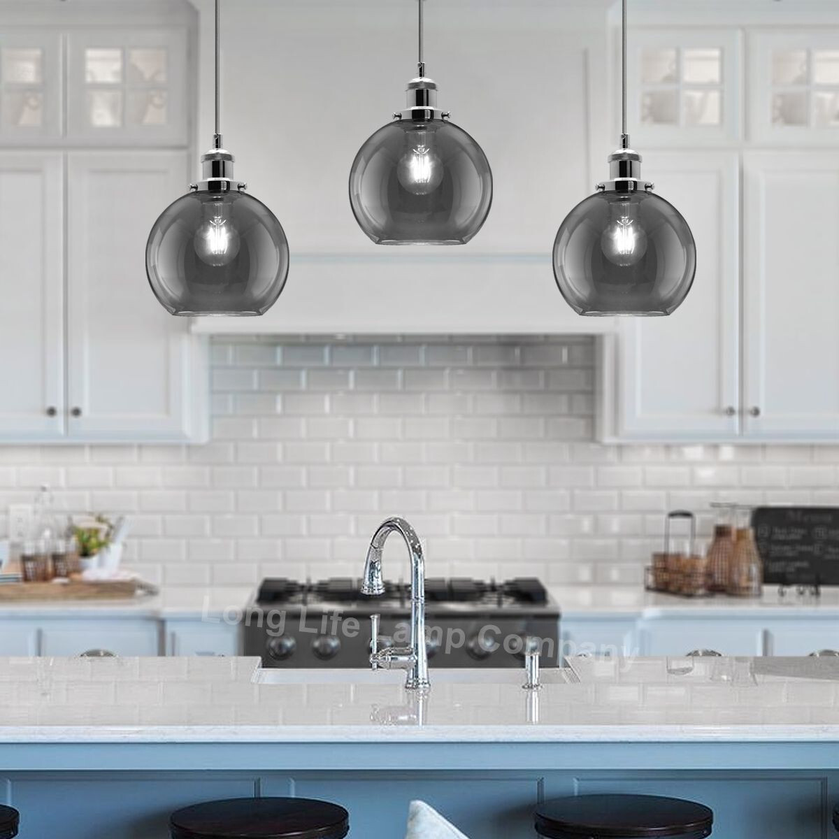 John Lewis Limbo Semi Flush 3 Arm Ceiling Light, Chrome By John Lewis & Partners - View #11