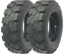 Set 2 ZEEMAX HD 6.50-10 /10TT FORKLIFT TIRES W/ TUBE & FLAP & RIM GUARD
