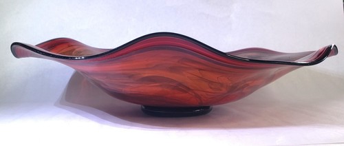 Dan LaChaussee Art Glass Statement Piece Platter. 21" across, signed & dated - Picture 2 of 2