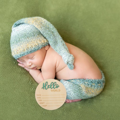 2 Stück Baby-Geburtsanzeige-Schild, Neugeborenen-Namensschild, - Bild 12 von 12