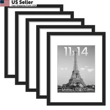 upsimples 11x14 Picture Frame Set of 5, Display Pictures 8x10 11x14, Black