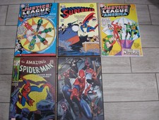 2-Marvel SPIDERMAN, 3- DC Comics Wooden Wall Art Total - 5 Piece Set