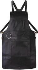 Handmade Full Grain Leather Canvas Apron For Butcher, BBQ, Cooking, Blacksmith
