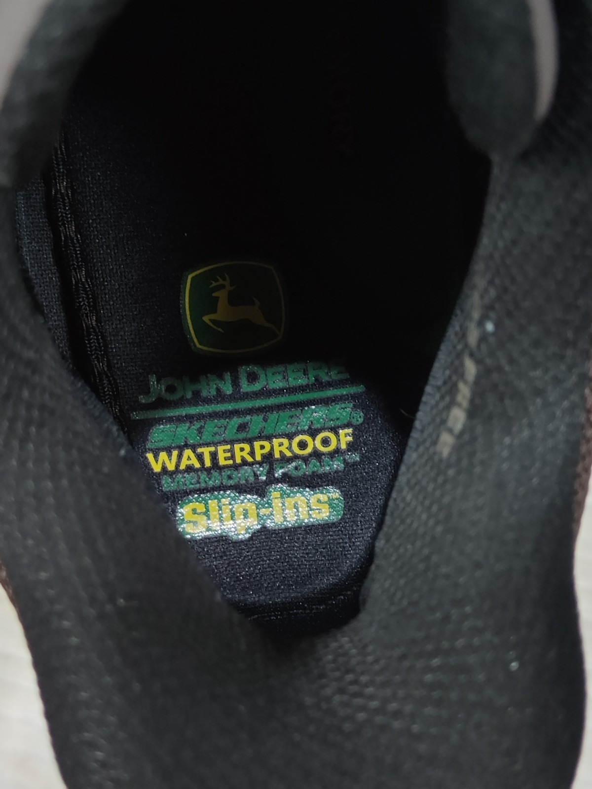 John Deere Skechers Boot Men Black Memory Foam Waterproof Leather 256026 Size 10 image 8