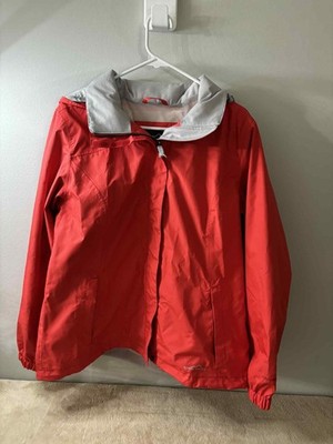Eddie Bauer Jacket Mens Large Red Weatheredge Rain Coat Waterproof Lined Hooded