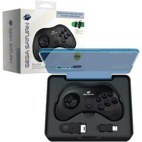 Retro-Bit Official Sega Saturn 2.4 GHz Wireless Controller - Black