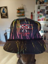 Vintage Kitty Hawk DFW All Over Crackle Bi-Plane Hat Trucker Dallas