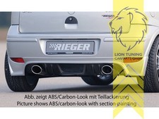 Rieger Heckansatz Heckspoiler Diffusor für Opel Corsa C Facelift 2 Rohr carbon O