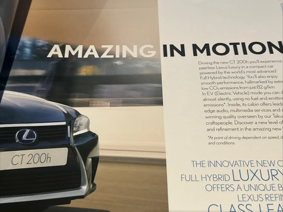 The Lexus CT Range Car Sales Info Brochure Frameable January 2014 - Image 2 of 4
