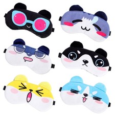 6 Pcs Cute Kids Sleep Mask Funny Animal Sleeping Mask Cartoon Cat Dog Face Ey...
