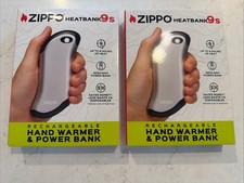 2 NEW Zippo Heatbank 9s Rechargeable Hand Warmer  Power Bank Up to 9 Hours Heat