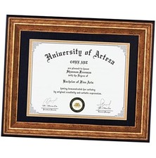 11x14 Diploma Frame with Mat 8.5 x 11 or without 11x14 for 8.5x11 Gold-Black
