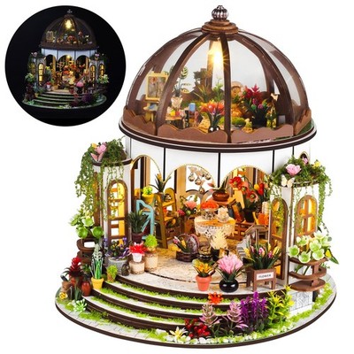 LED DIY Miniatur Haus Puppenhaus Gewächshaus Gartenhaus Erwachsene Kind Geschenk