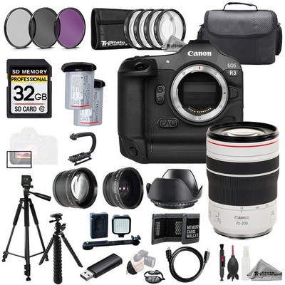 Canon EOS R3 + RF 70-200mm f/4L IS USM Lens+32GB+ExtBat+9PCFltr-MEGAKit