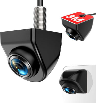 180° Front/Backup Camera, OEM Mini Style, Screw-Free Easy Install, Side/Rear Vie