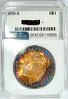 1878-S Morgan Dollar Gem BU  ++ Outstanding Rainbow Color Toned Near PL
