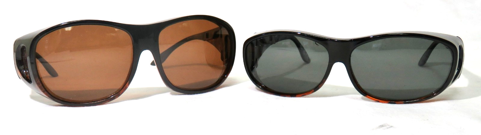 Lot of 2 Pairs of Polar Optics Fit Over Style Sunglasses , Tortoise plastic