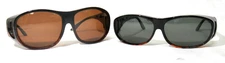 Lot of 2 Pairs of Polar Optics Fit Over Style Sunglasses , Tortoise plastic
