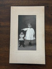 Antique Cabinet Card Photograph 1906 Child with Doll