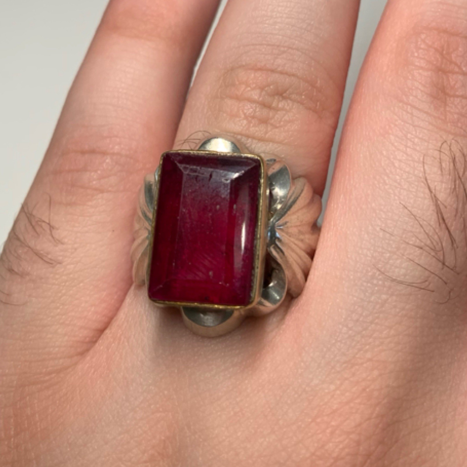 Stunning Rare Vintage Solid Silver Ring Exquisite… - image 16