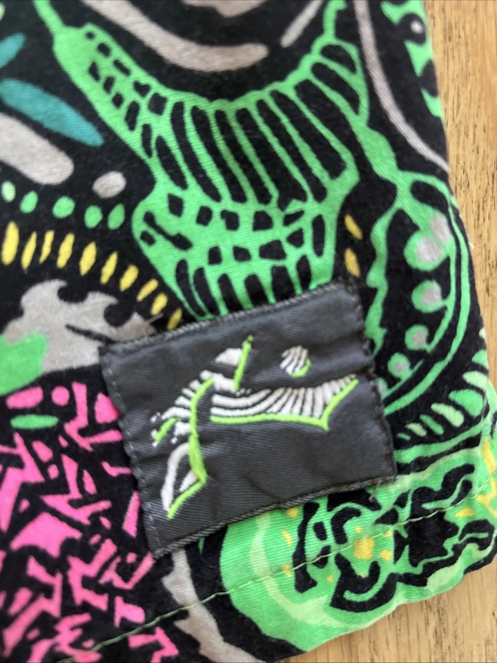 Винтажные 80-е 90-е Rusty Surf Неоновые Плавки Шорты Коньки 38 Пейсли AOP Street - Изображение 2 из 4