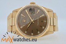 Rolex Oyster Perpetual Day Date 18k Gold 18238 Havana Tropical Double Quickset