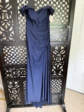 Jules & Cleo Navy Blue Off Shoulder Formal Gown Size 4 Evening Prom Dress NWT